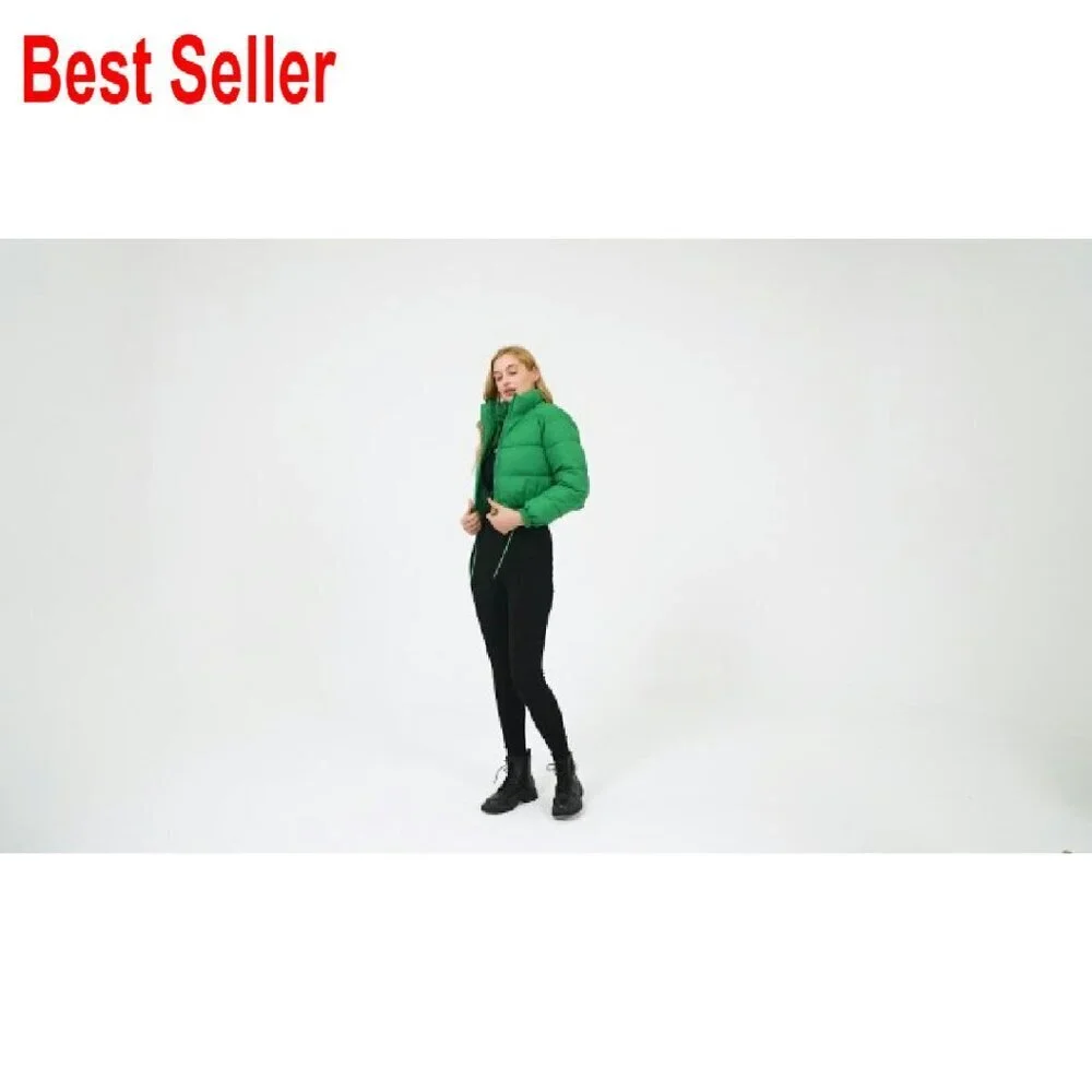 Cropped Puffer Jacket Quilted Lightweight Winter Coat Chic Minimal